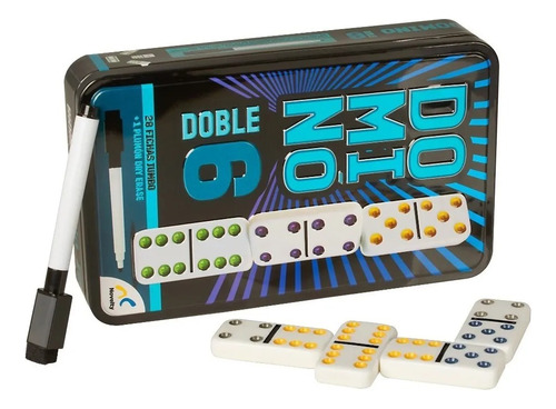 Domino Doble 6 Con 4 Trenes, Arrancador Y Plumón