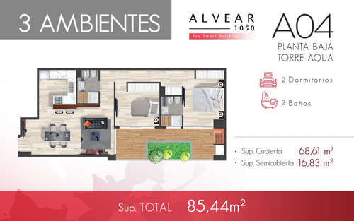Departamento 3 Ambientes Ramos Mejia Alvear 1050