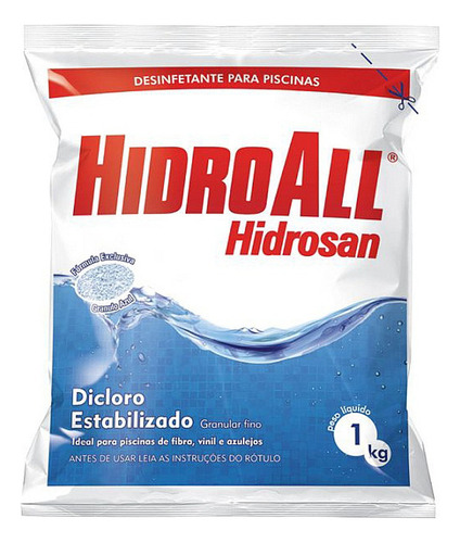 Cloro Estabilizado Granulado Hidrosan Plus Hidroall 1kg