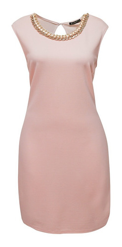 Vestido Sin Mangas Con Collar Dama Mujer Rosa 1440 Zoara