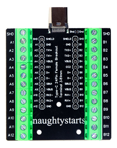 Placa Conexion Hembra Usb Tipo C 24 Pine Completo Bloque