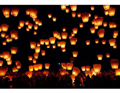 20 Luces Votivas Voladoras Linternas Chinas Luces Cielo De P