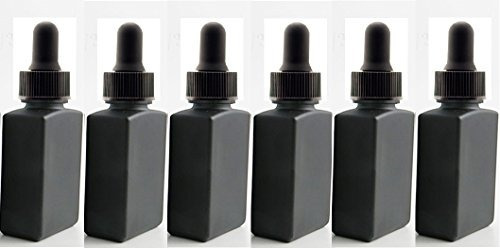 1 Oz Botella De Vidrio Cuadrada Negra Botella Resistente A L