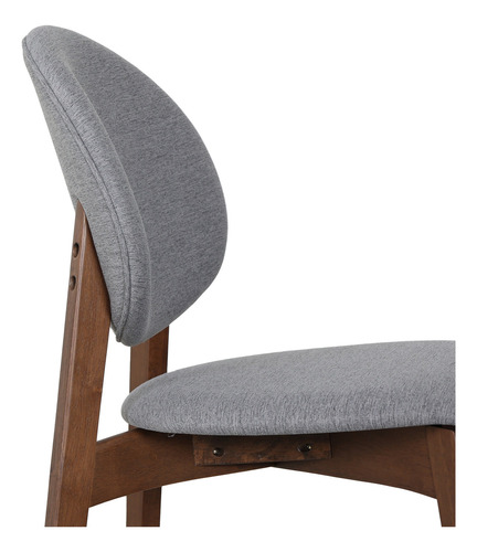 Silla Comedor Madera Nogal Tapiz Gris Minimalista Moderna