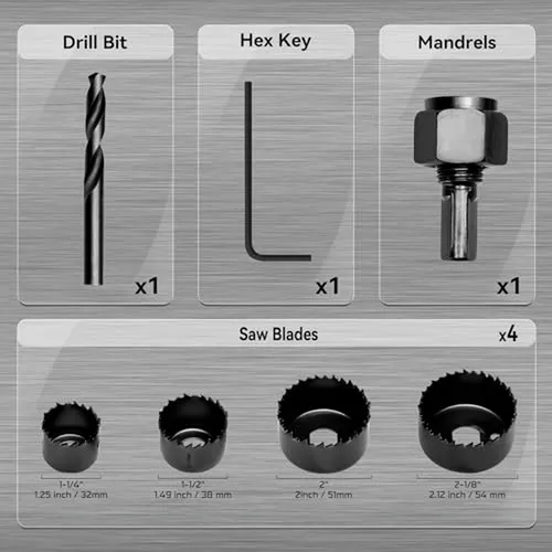 Kit De 6 Sierras De Corona 1-1/4 A 2-1/8 En Estuche Con Ma