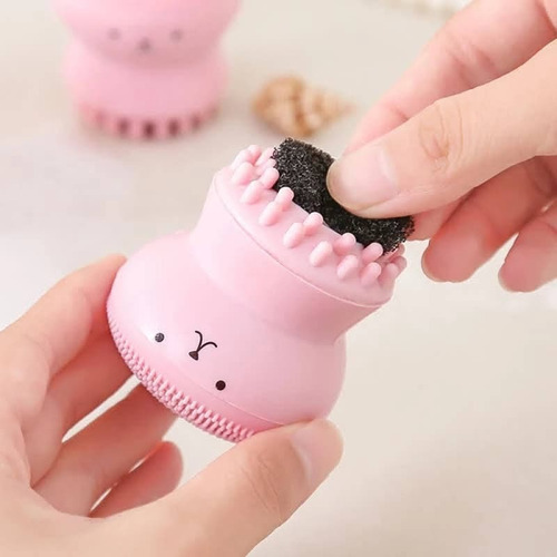 Imagen 2 de 9 de Cepillo Exfoliante Facial Silicona Jabón Gratis Colores