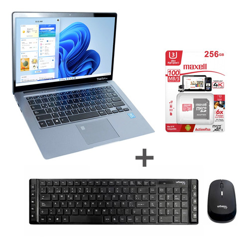 Kit Notebook Tagitop + Micro Sd 256gb+ Teclado+ Mouse Mk250