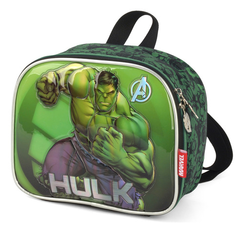 Lancheira Térmica Escolar Do Hulk By Luxcel Ref.39593 Cor Preto