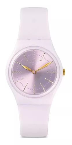 Reloj Swatch Mujer So28w106-s14 Classic White Bishop Color de la malla  Blanco Color del bisel