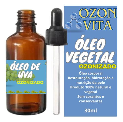 Óleo De Uva Ozonizado 30ml - Alta Pureza. Benefícios P/ Pele