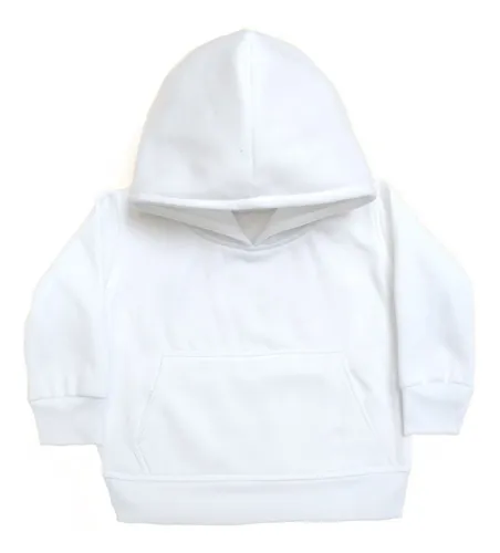 Sudadera Hoodie Blanca Infantil 1 A 10 Años Suave Y Afelpada