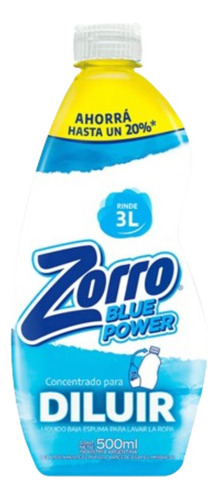 Jabon Liquido Zorro Diluible Blue Power X 500 Ml (7489)