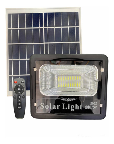 Reflector Led Solar 100w Ip66 Para Exterior 12 Horas