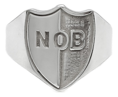 Anillo Escudo Equipo FĂștbol Argentina Newells Old Boys B - Mediano Plata 925