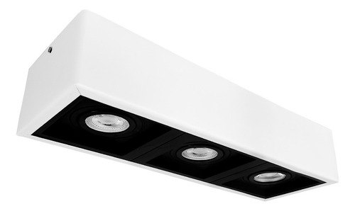 Spot Sobrepor Triplo Recuado de Teto Externo Fachada Megalux 2790 Estrutura Branco/preto