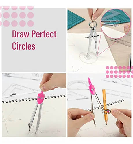 Set Geometria Escolar Reglas Compases Lapiz Estuche Plastico