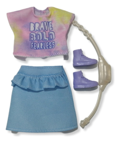 Ropa Para Barbie, Playera, Falda, Cangurera, Tenis (Usado)