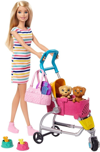 Barbie Paseadora - Cuida Sus Mascotas  30cm Mattel