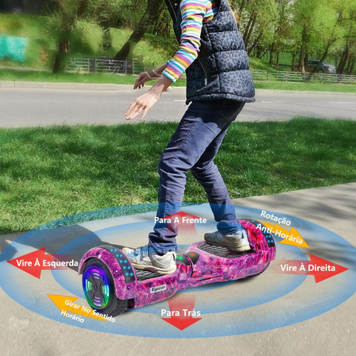 Hoverboard Elétrico Bluetooth Egazza K5 Roxo, Pacote Com 2