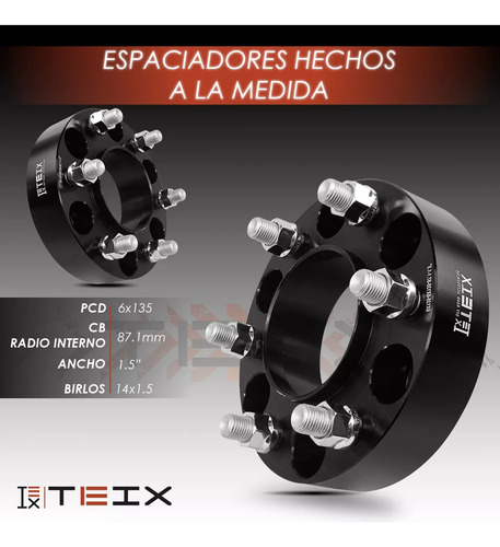 Espaciadores De Rin Bronco Raptor 6-135 De 1.5 Pulgadas