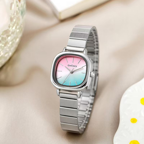 Relojes De Mujer Cuadrados Pequeños Con Cinturón De Acero A