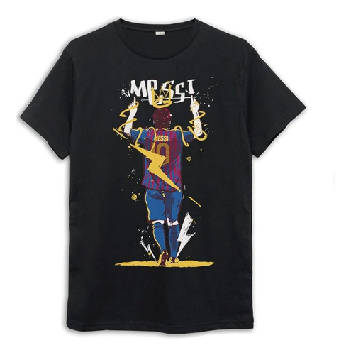 Polera Infantil Unisex Messi Rey Futbol Estampado Algodo