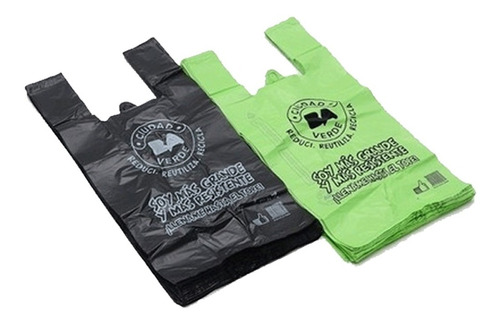 Bolsas Camiseta Ciudad Verde O Negras 45x55 Bulto X 800u