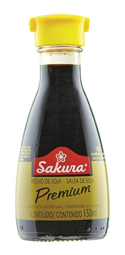 Molho Shoyu Premium Sem Glúten Frasco 150ml Sakura