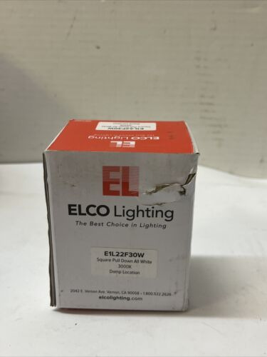 Elco Lighting E1l22f30w Square Pull Down All White 3000k Ccm