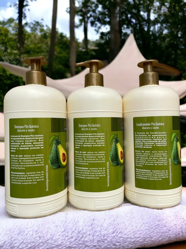 Kit 2 Shampoo 1 Condicionador Pós Quimica 1 L Bio Ext