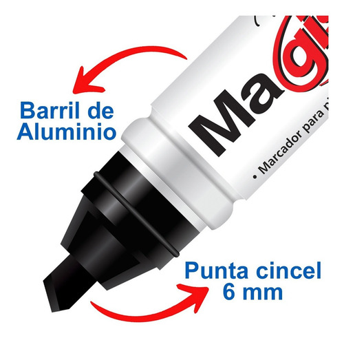 Marcador Para Pizarrón Blanco Magistral Aluminio C/ 4 Piezas