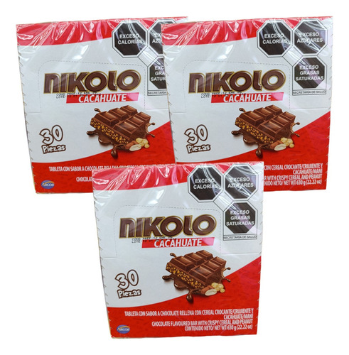 Chocolate Con Cereal Y Cacahuate Mani 360 Pz Nikolo