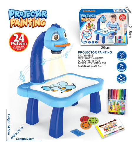 Escritorio De Dibujo Multifuncional Con Proyector Para Niños