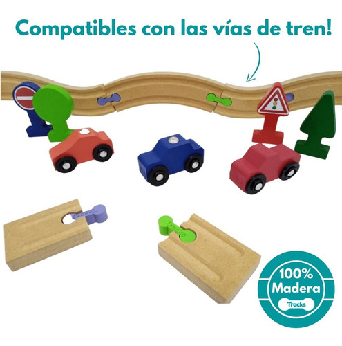 Imagen 3 de 5 de Tracks Kit Ciudad Para Trenes Compatib Trencity Hape Cubeta