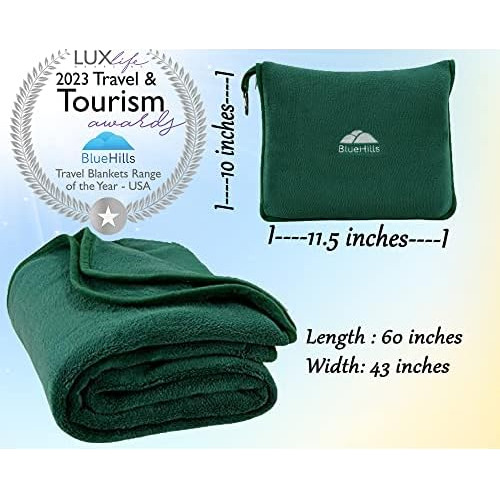 Premium Soft Travel Blanket Pillow Airplane Flight Blan...