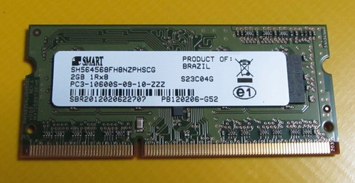 Memória Para Notebook 2gb Ddr3 / 12800s / 10600/ 1333