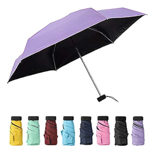 Toptie Travel Mini Sun & Rain Umbrella, Paraguas Pequeño Y C