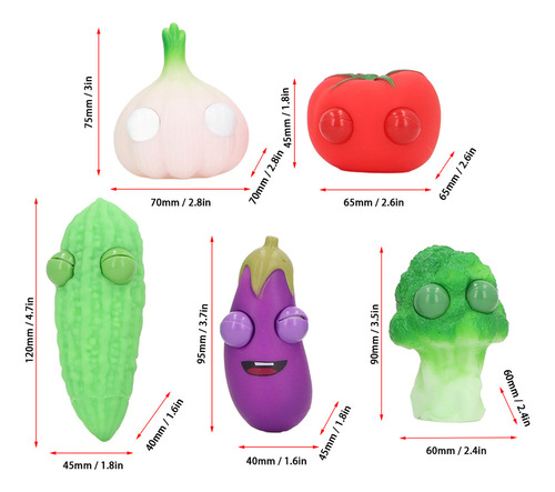Juguete Para Apretar Los Ojos Popping Out Eyes, 5 Unidades,