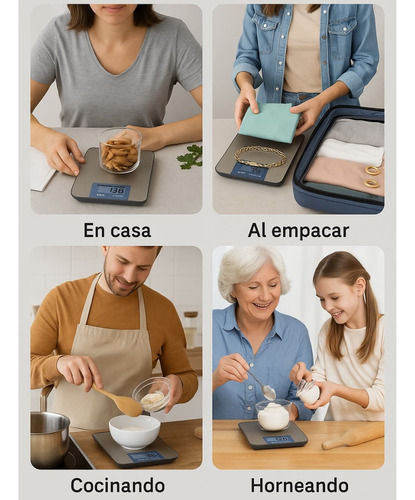Balanza Digital Alimentos Cocina Acero Inoxidable 1gr A 5kg Azul 5 Kg