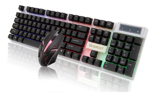 Teclado Y Mouse Gamer Retroiluminado Luces Led Bosston 