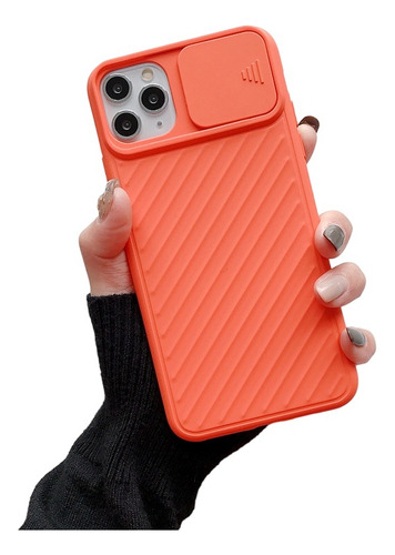 Kit Funda Protector Deslizant Naranja Para iPhone 11 Pro Max