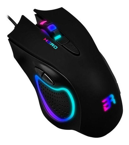 Mouse Gamer Hero Usb 3200 Dpi 5 Botones Negro Balam Rush