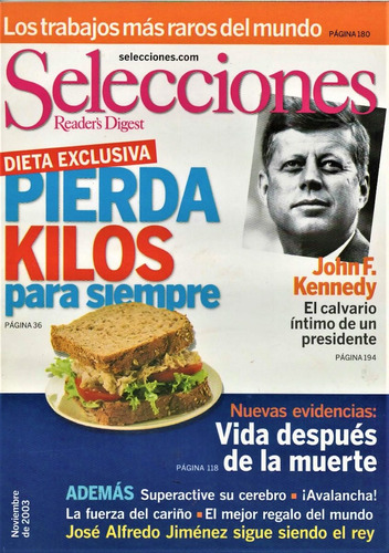 Selecciones Noviembre 2003 - John F. Kennedy - Pierda Kilos