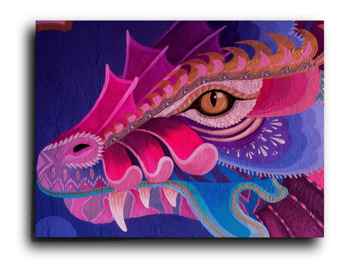 Cuadro Decorativo Pintura De Dragon Surrealista Arte 50*60
