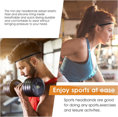 4 Diademas Elásticas Deportivas Antideslizantes Para Correr,