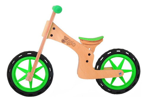 Bicicleta De Inicio De Madera Gio Clásica, Sin Pedales Color Verde