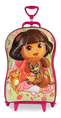 Imagem 3 de 10 de Mochilete Dora Aventureira Pets 3d Mochila Escolar+lancheira