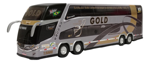 Brinquedo Em Miniatura Ônibus Gold 2 Andares