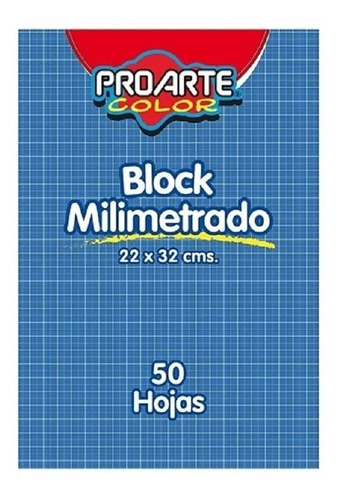 Block Papel Milimetrado 50 Hojas Proarte 22x 32cms.