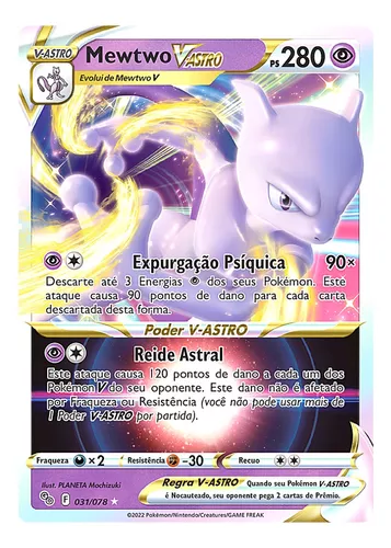 Carta Pokémon Go Mewtwo V Astro Ultra Raro Copag + Brinde